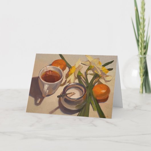 Lege kaart: "Narcissen en thee" van Sarah Sedwick Kaart (Voorkant)