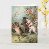 Lege kaart - Naughty Cat serie - Mischievous Cats (Gele Bloem)