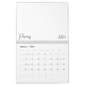 Lege kalender 2024 met tekst (Feb 2026)