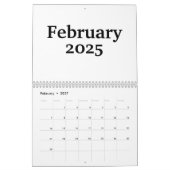 Lege Kalender 2025 Met Feestdagen (Feb 2027)
