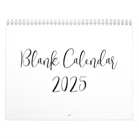 Lege kalender 2025 met tekst (Hoes)