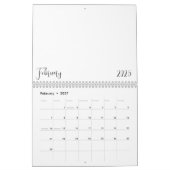 Lege kalender 2025 met tekst (Feb 2027)