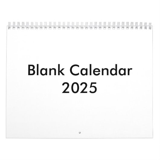 Lege kalender 2025 zonder feestdagen (Hoes)