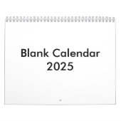 Lege kalender 2025 zonder Feestdagen (Hoes)