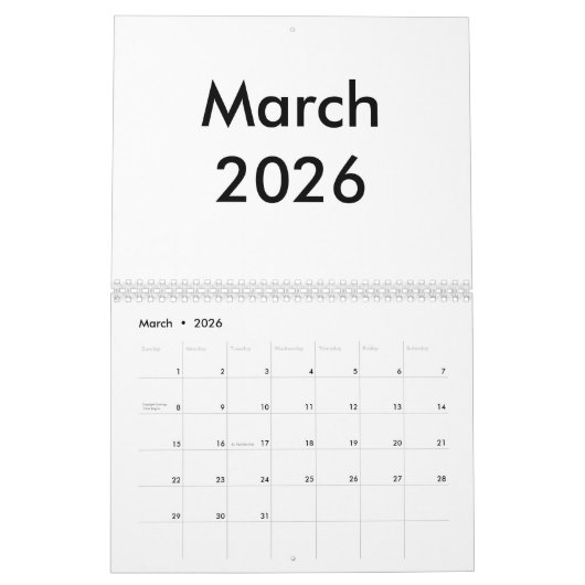 Lege Kalender 2026 Met Maanden (Mar 2026)