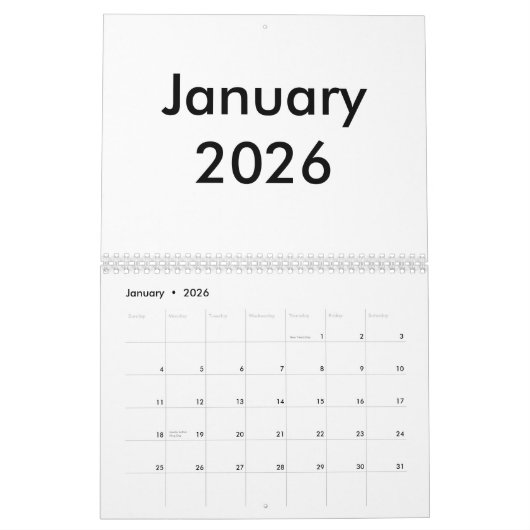 Lege Kalender 2026 Met Maanden (Jan 2026)