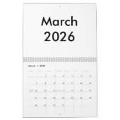 Lege Kalender 2026 Met Maanden (Mar 2027)