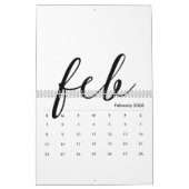 Lege kalender 2026 Wit sjabloon (Feb 2026)