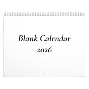 Lege kalender 2026 zonder Feestdagen