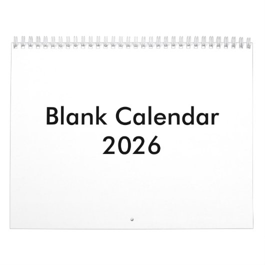 Lege kalender 2026 zonder Feestdagen (Hoes)