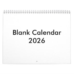 Lege kalender 2026 zonder Feestdagen