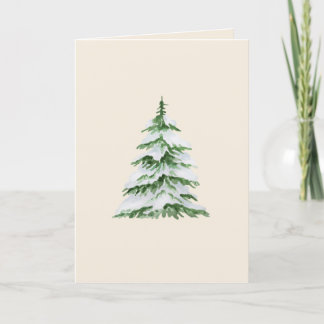 Lege kerst Kaart met Waterverf Snowy Tree