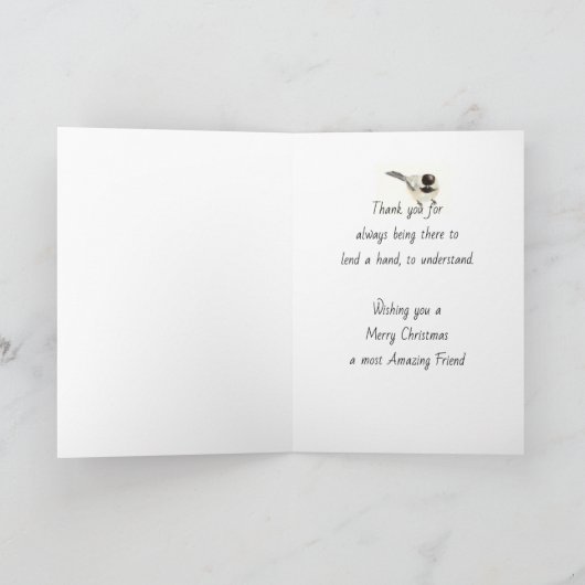 Lege kerstcichorei Bird Pointsettia Friend Kaart (Binnen)