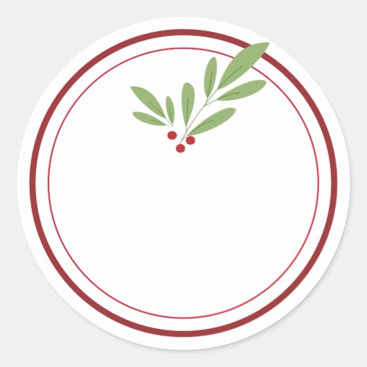 LEGE Kerstgroen Jar Ronde Sticker (Voorkant)