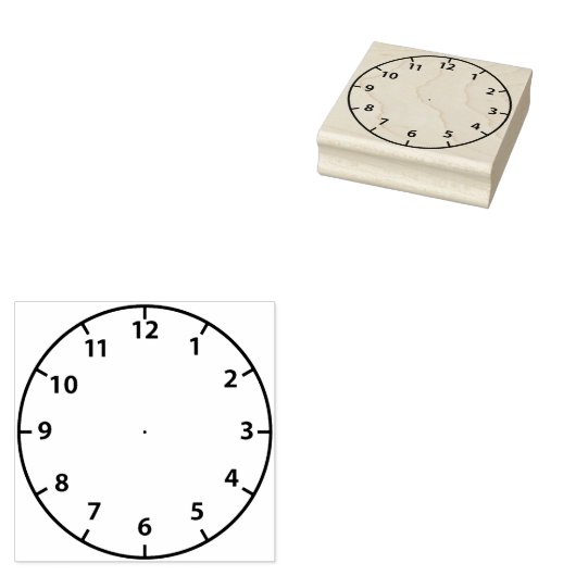 Lege klok Gezicht Teaching Aid Rubberstempel (Gestempeld)