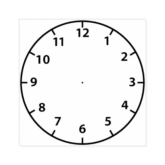 Lege klok Gezicht Teaching Aid Rubberstempel (Afrduk)