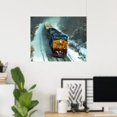 Lege kolentrein in sneeuw poster (Thuiskantoor)