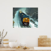 Lege kolentrein in sneeuw poster (Keuken)