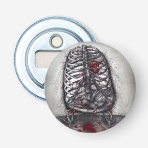 Lege Kooi Anatomie Hart Surrealisme Horror Kunst Button Flesopener