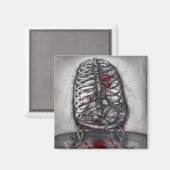 Lege Kooi Anatomie Hart Surrealisme Horror Kunst Magneet (Voorkant / Achterkant)