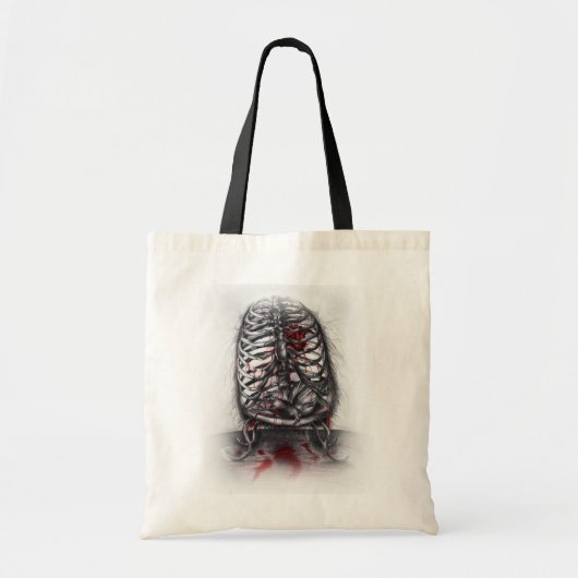 Lege Kooi Anatomie Hart Surrealisme Horror Kunst Tote Bag (Voorkant)
