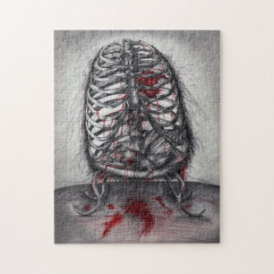 Lege kooi Anatomie Horror Originele Kunst Puzzle Legpuzzel