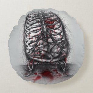 Lege Kooi Anatomie Vogel Hart Surrealistische Horr Rond Kussen