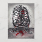 Lege kooi-anatomie-vogelhart Surreal-horrorkunst Briefkaart (Voorkant)