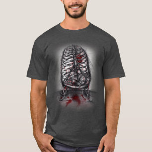 Lege kooi-anatomie-vogelhart Surreal-horrorkunst T-shirt