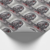 Lege kooi Menselijke Botten Bird Heart Horror Goth Cadeaupapier (Hoek)