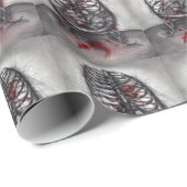 Lege kooi Menselijke Botten Bird Heart Horror Goth Cadeaupapier (Rol Hoek)