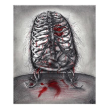 Lege Kooi Vogel Anatomie Goth Horror Originele Kun