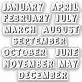 Lege koppen Maandelijkse headers Script Bujo Plann Sticker (Voorkant)