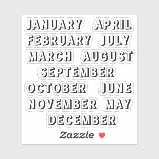 Lege koppen Maandelijkse headers Script Bujo Plann Sticker (Vel)