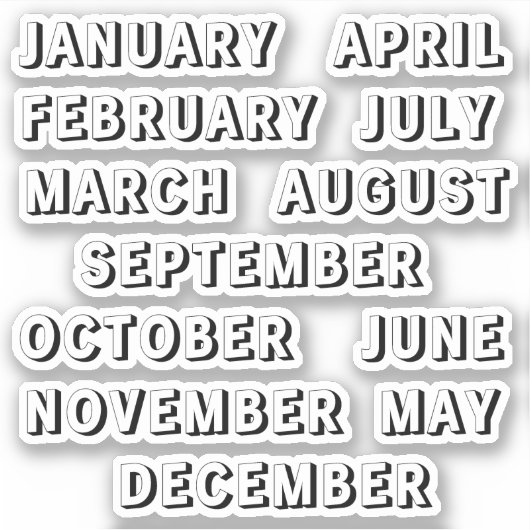 Lege koppen Maandelijkse koppen Script Bujo Planne Sticker (Voorkant)