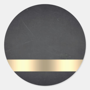 Lege krijtbord Gold Striped aanpast tekst Ronde Sticker