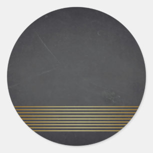 Lege krijtbord Gold Striped aanpast tekst Ronde Sticker