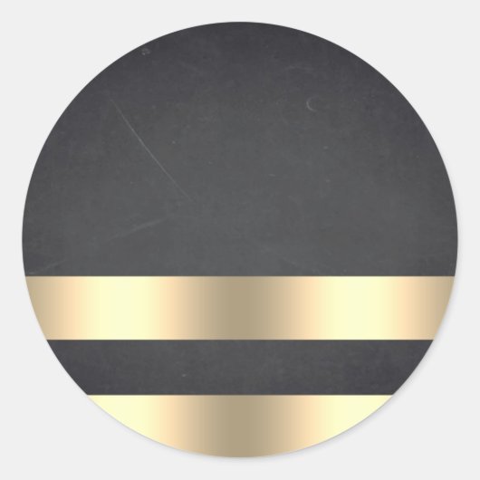 Lege krijtbord Gold Striped aanpast tekst Ronde Sticker (Voorkant)