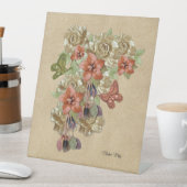 Lege leder en suede kunst, ophangtapijt reclamebord met voetstuk (Insitu)