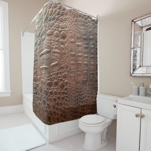 Lege lederen textuur achtergrondse close-up, embo douchegordijn (In situ)