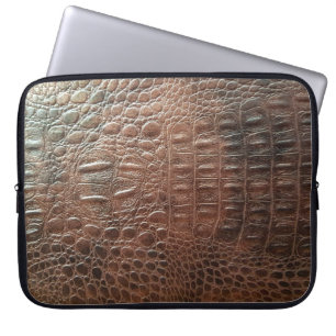 Lege lederen textuur achtergrondse close-up, embo laptop sleeve