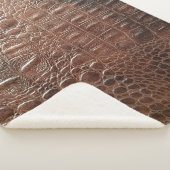 Lege lederen textuur achtergrondse close-up, embo sherpa deken (3/4)