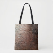 Lege lederen textuur achtergrondse close-up, embo tote bag (Voorkant)