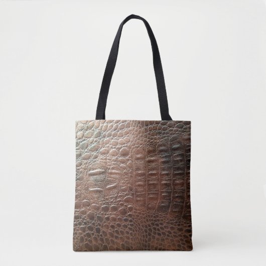 Lege lederen textuur achtergrondse close-up, embo tote bag (Voorkant)
