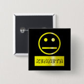 Lege lettercodering vierkante button 5,1 cm (Voorkant /achterkant)