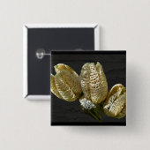 Lege Lily Seed Pods Coördinerende items Vierkante Button 5,1 Cm (Voorkant /achterkant)