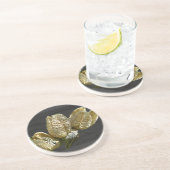 Lege Lily Seed Pods Coördinerende items Zandsteen Onderzetter (Zijkant)