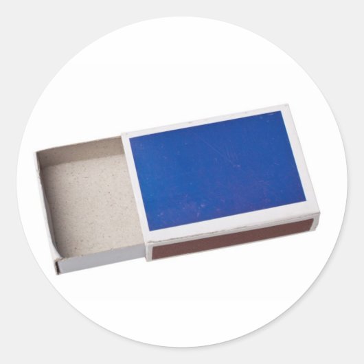 Lege luciferdoos ronde sticker (Voorkant)