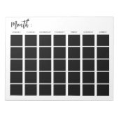 Lege maandkalender notitieblok (Voorkant)