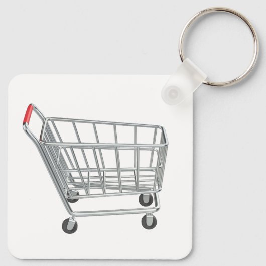Lege metalen winkelwagen sleutelhanger (Achterkant)